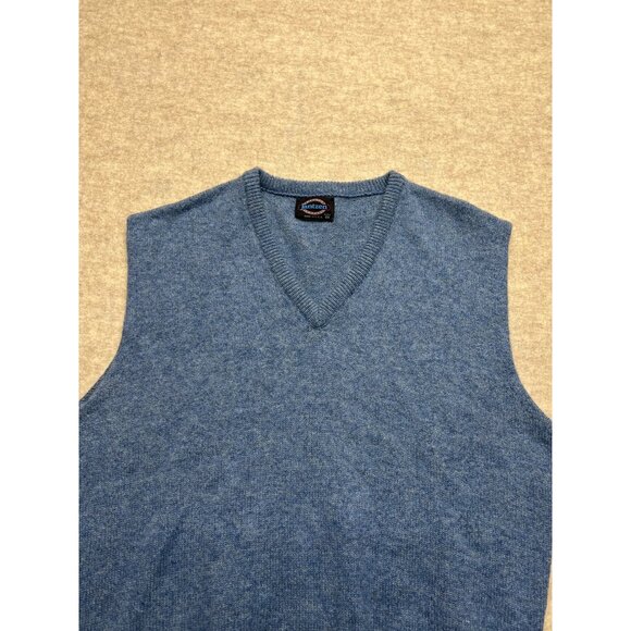 Vintage Jantzen Sweater Vest  Blue  USA Wool Men 2XL Classic Office Professional - Picture 2 of 6